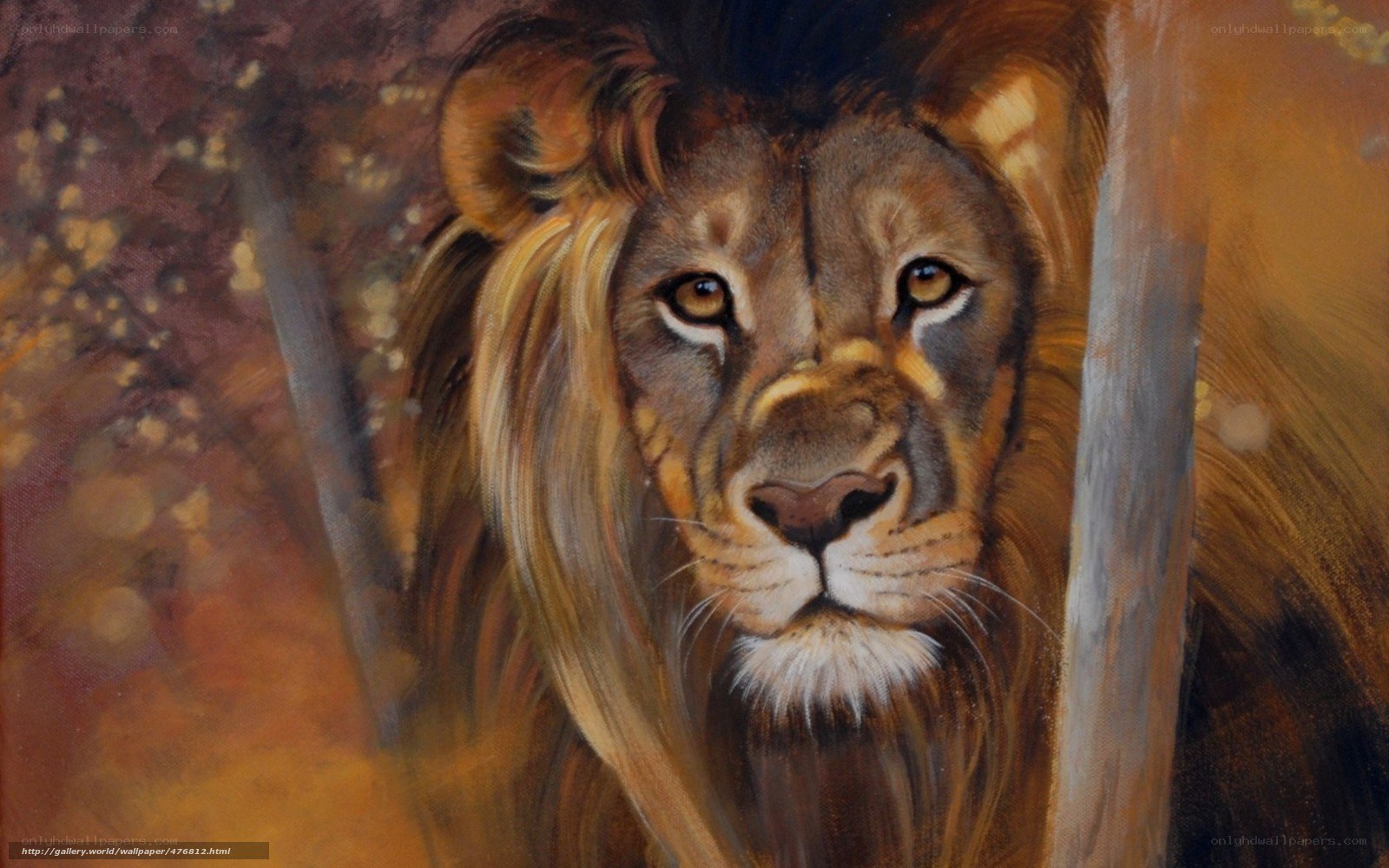 Lion portrait painting