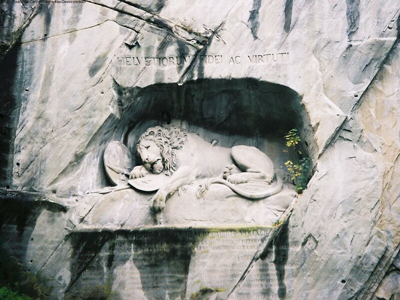 Lion sculpture in rock carving