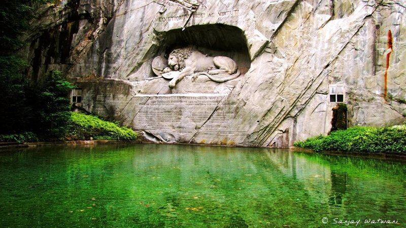 Lion Sculpture in Rock