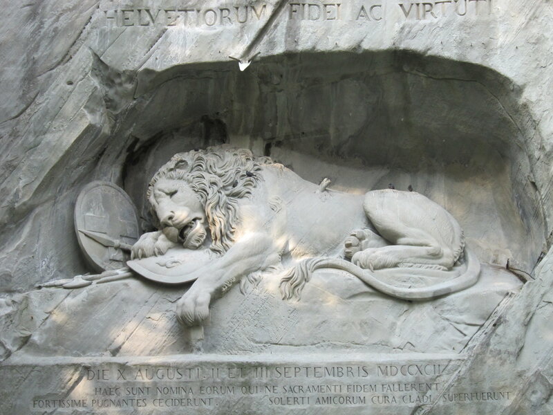 Lion sculpture in stone
