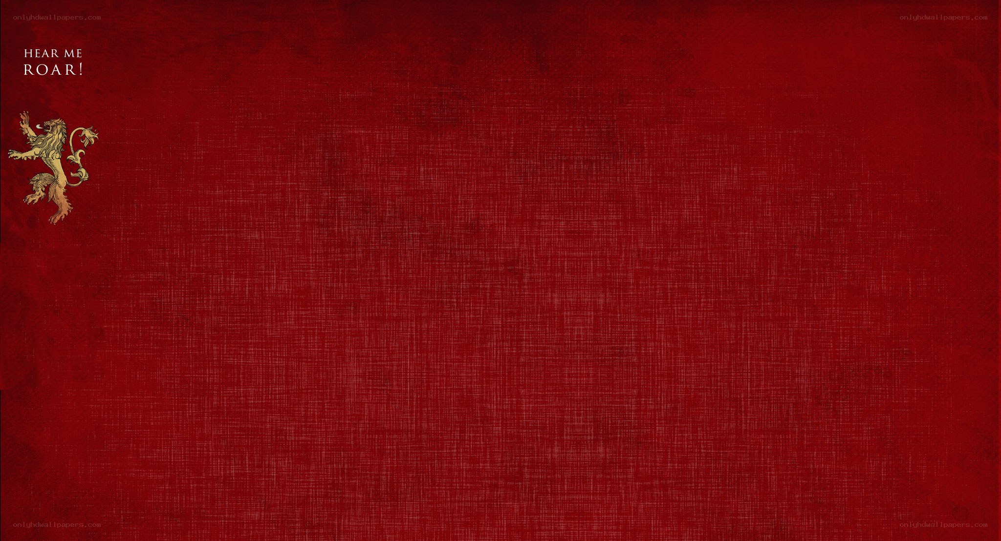 Lion sigil on red background