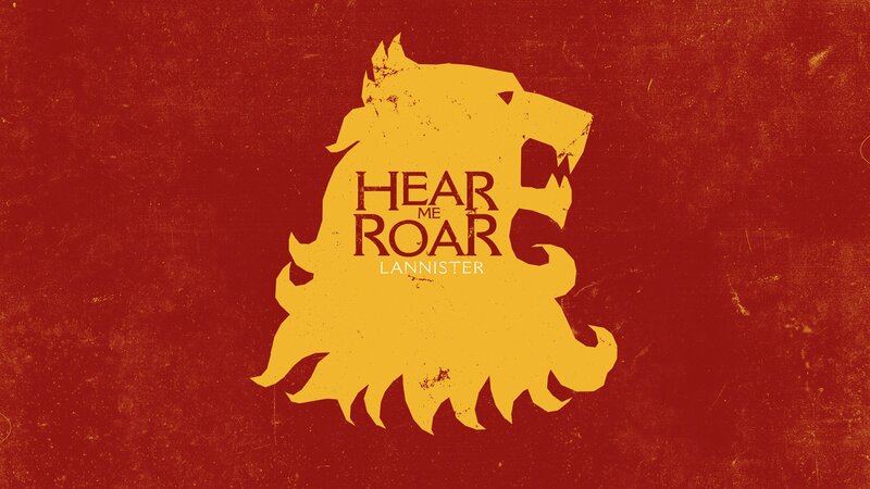 Lion Silhouette — Red, Dramatic, Illustration, Text, Yellow