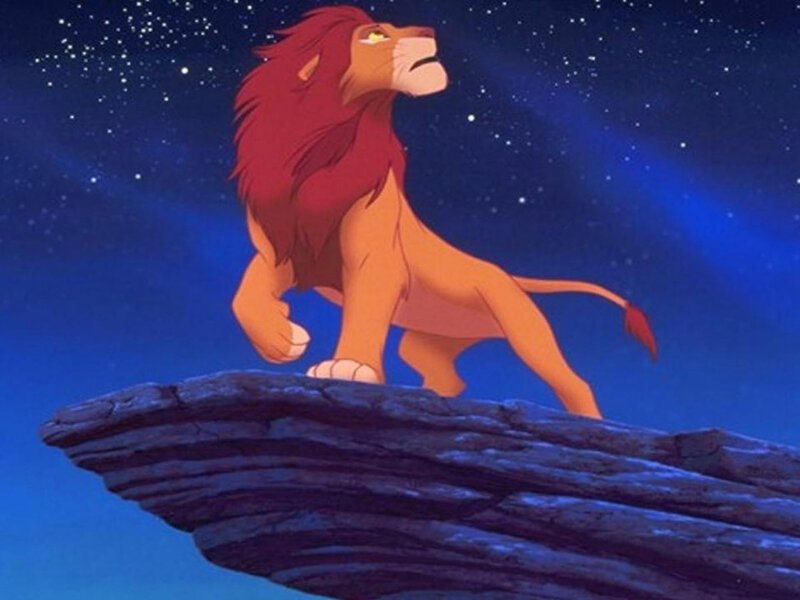 Lion Standing on Rock — Blue, Dramatic