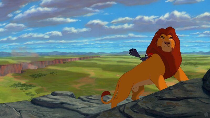 Lion Standing on Rock — Blue, Serene
