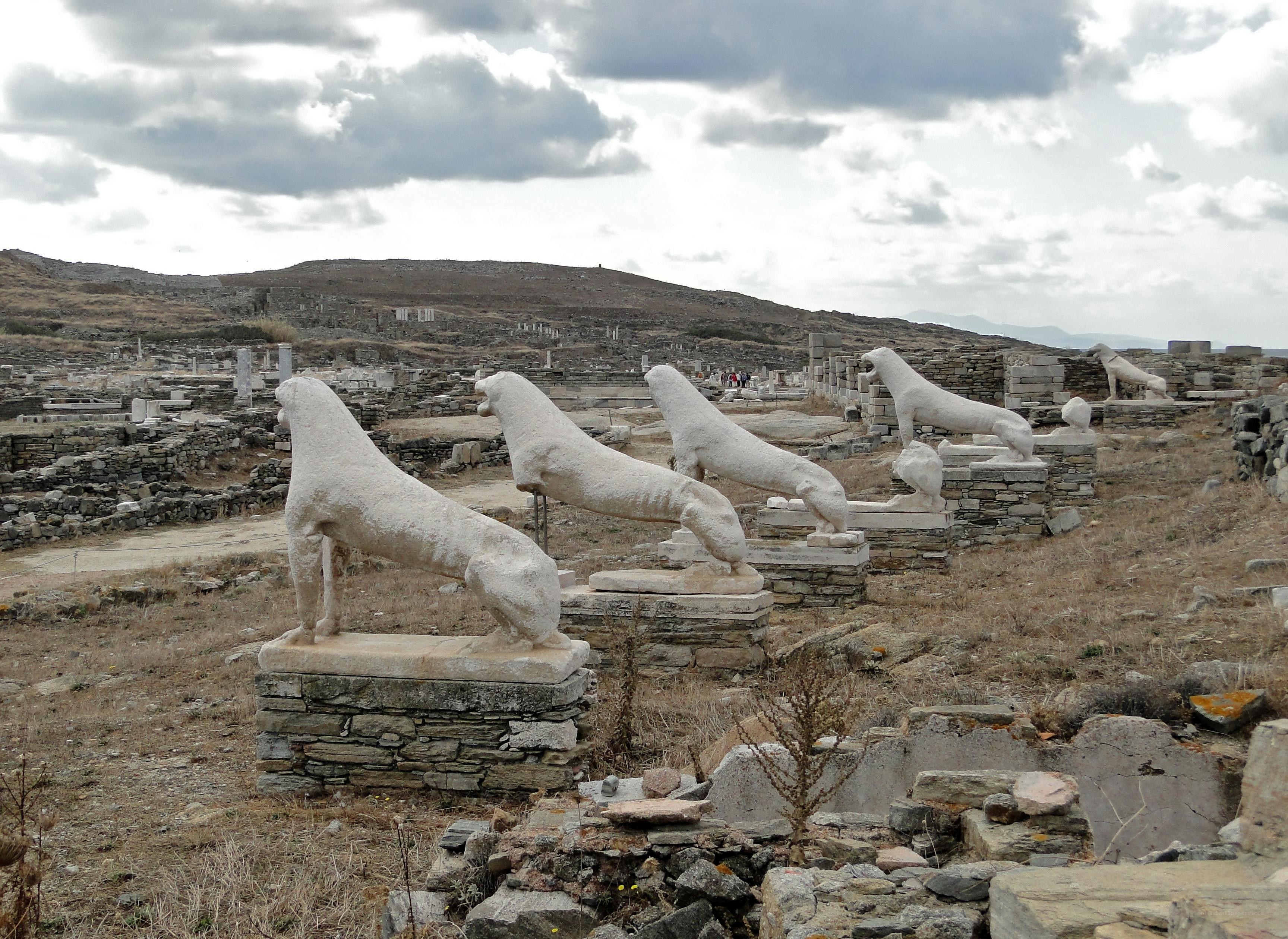 Lion statues at Delos