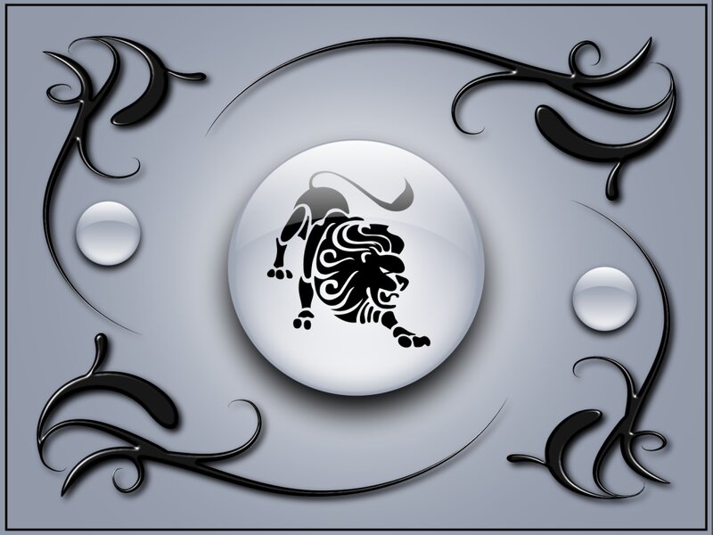 Lion Symbol on Sphere — Gray