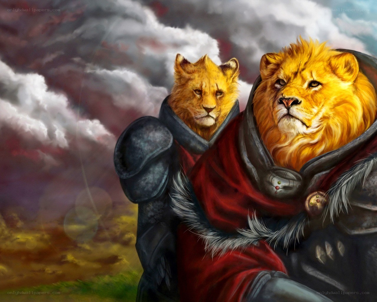 Lion warriors in armor
