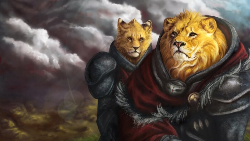 lion warriors in armor