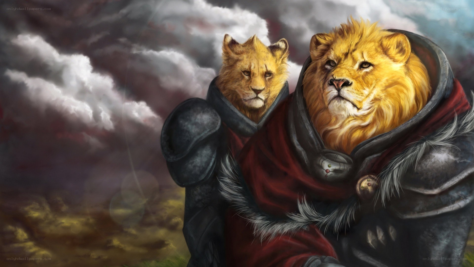 lion warriors in armor