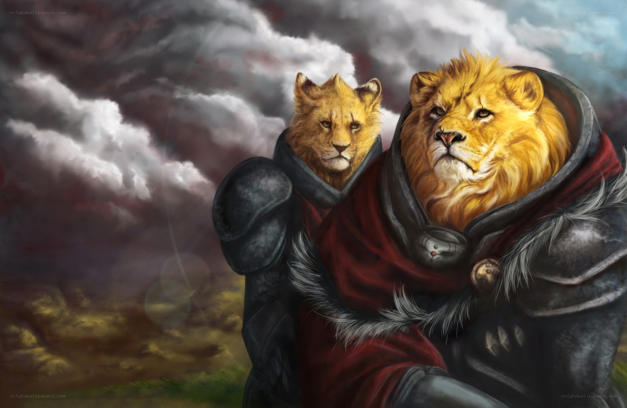 lion warriors in storm
