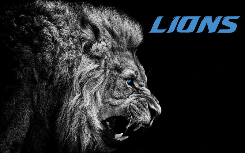Lion with Blue Eyes — Black