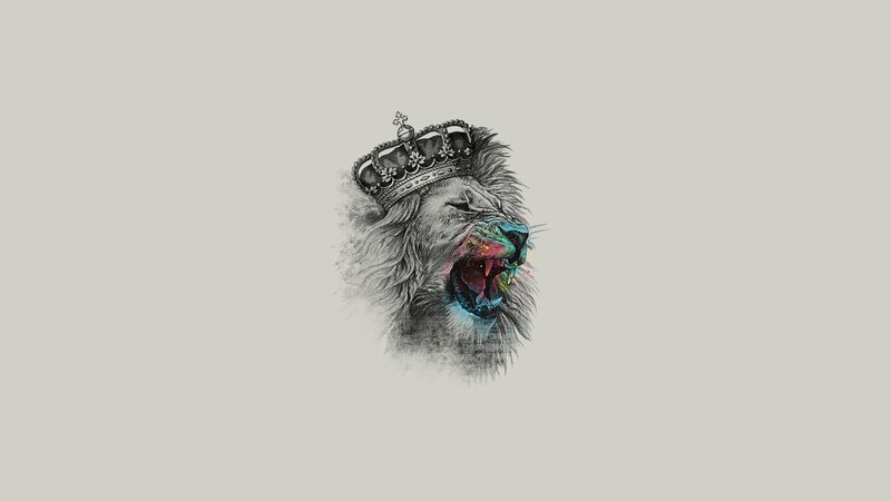 Lion with Crown — Gray