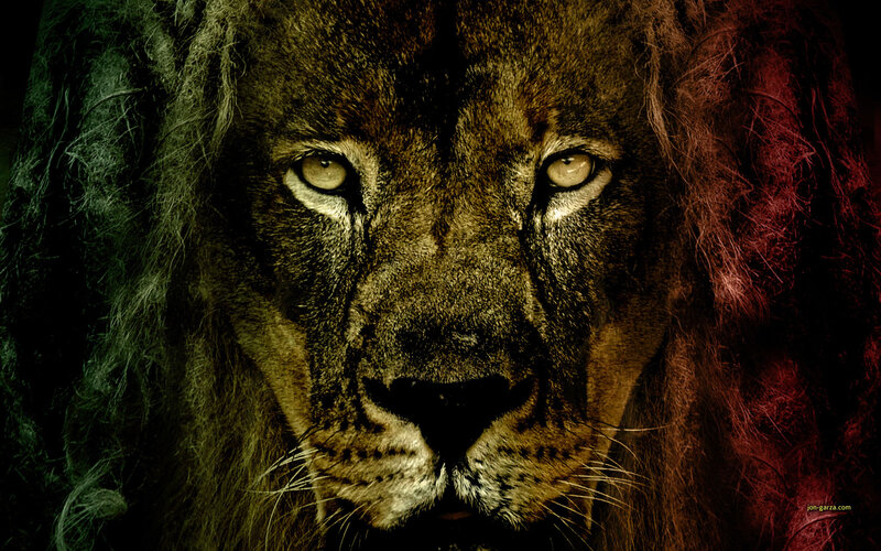 Lion with Dreadlocks — Green