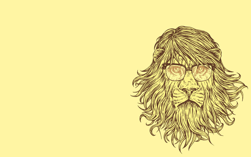lion with glasses illustration