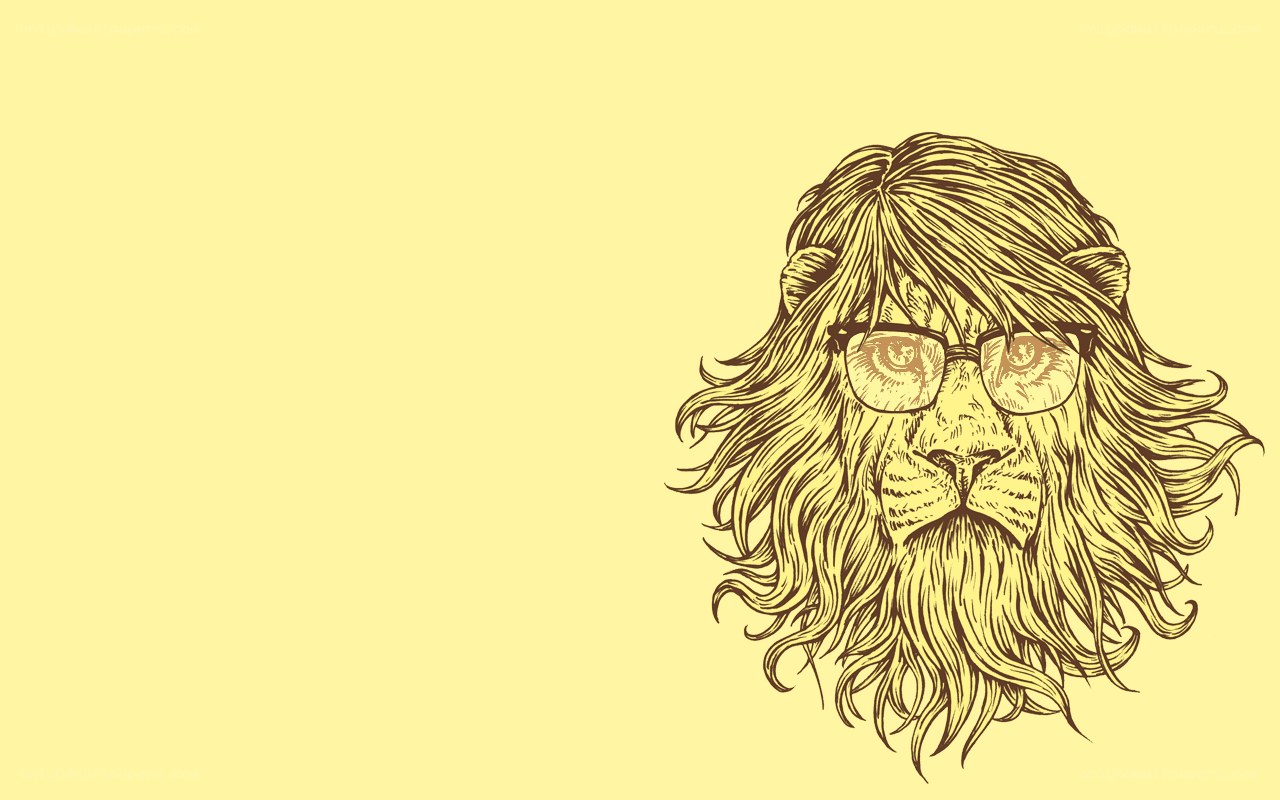 lion with glasses illustration