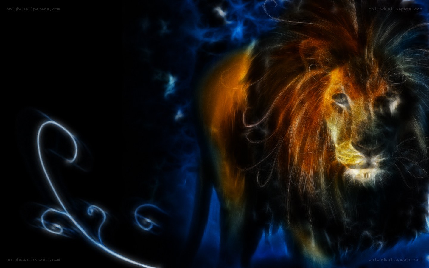 lion with glowing aura