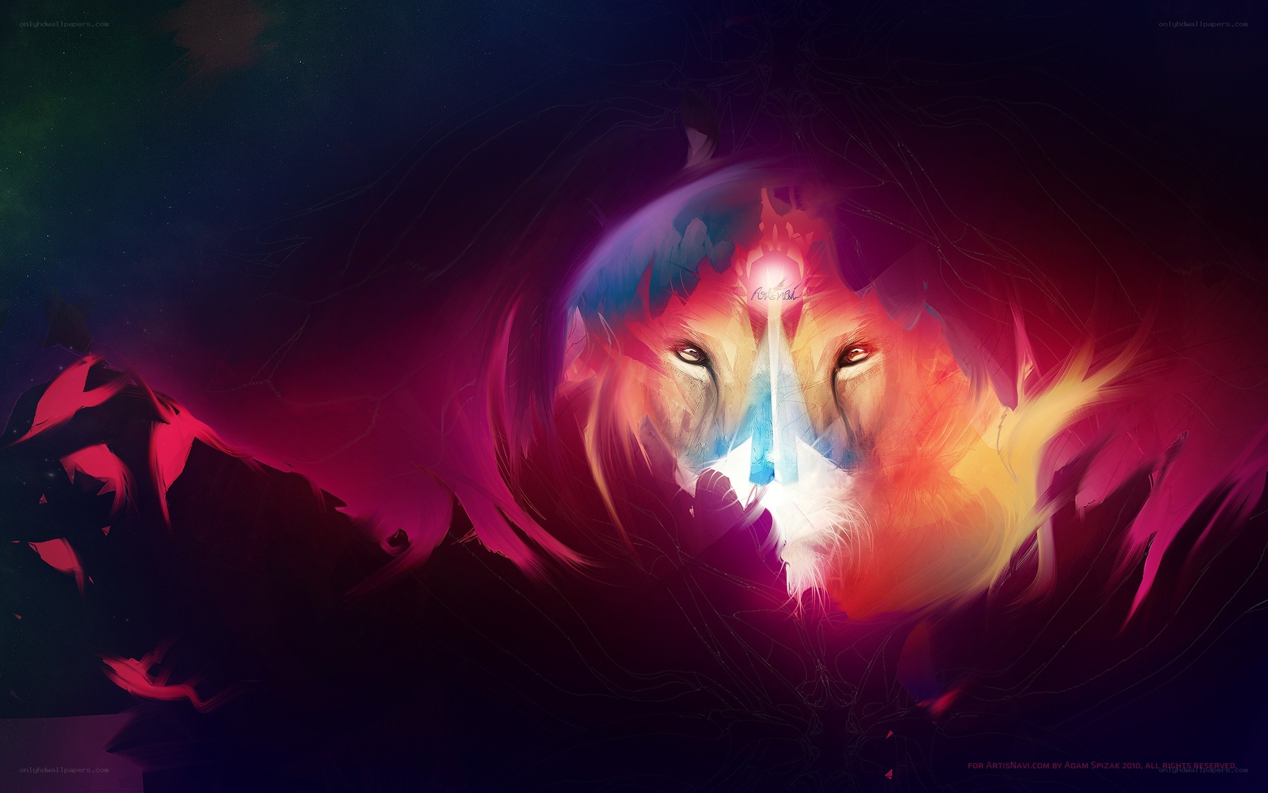 Lion with glowing energy
