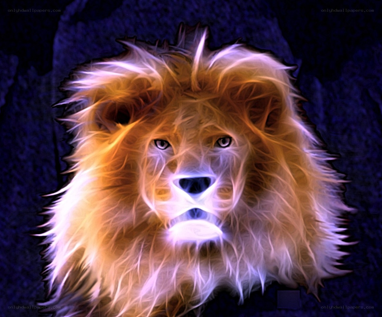 lion with glowing mane