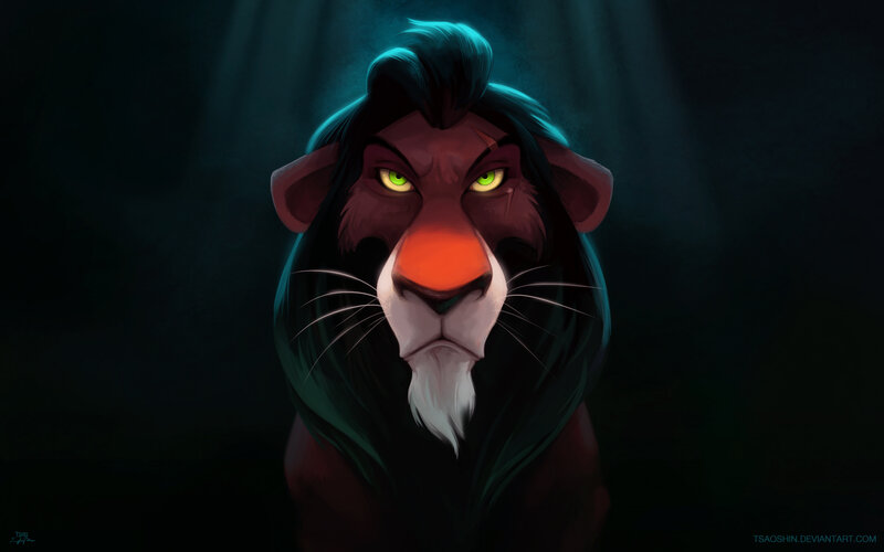 Lion with Green Eyes — Black, Dramatic