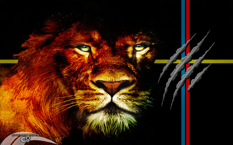 Lion with Green Eyes — Black