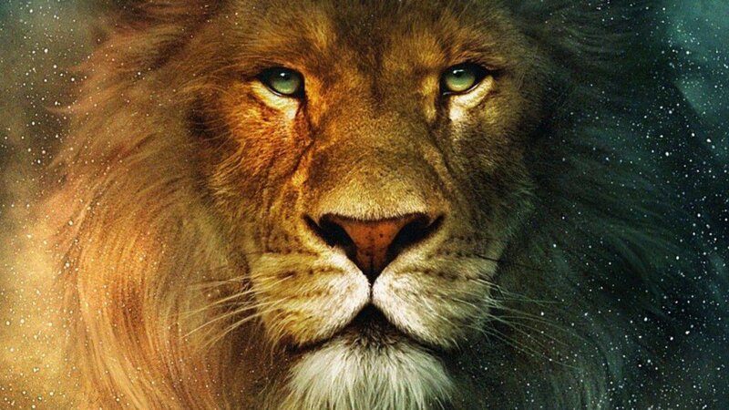 Lion with Green Eyes — Brown, Dramatic, Night, Digital Art