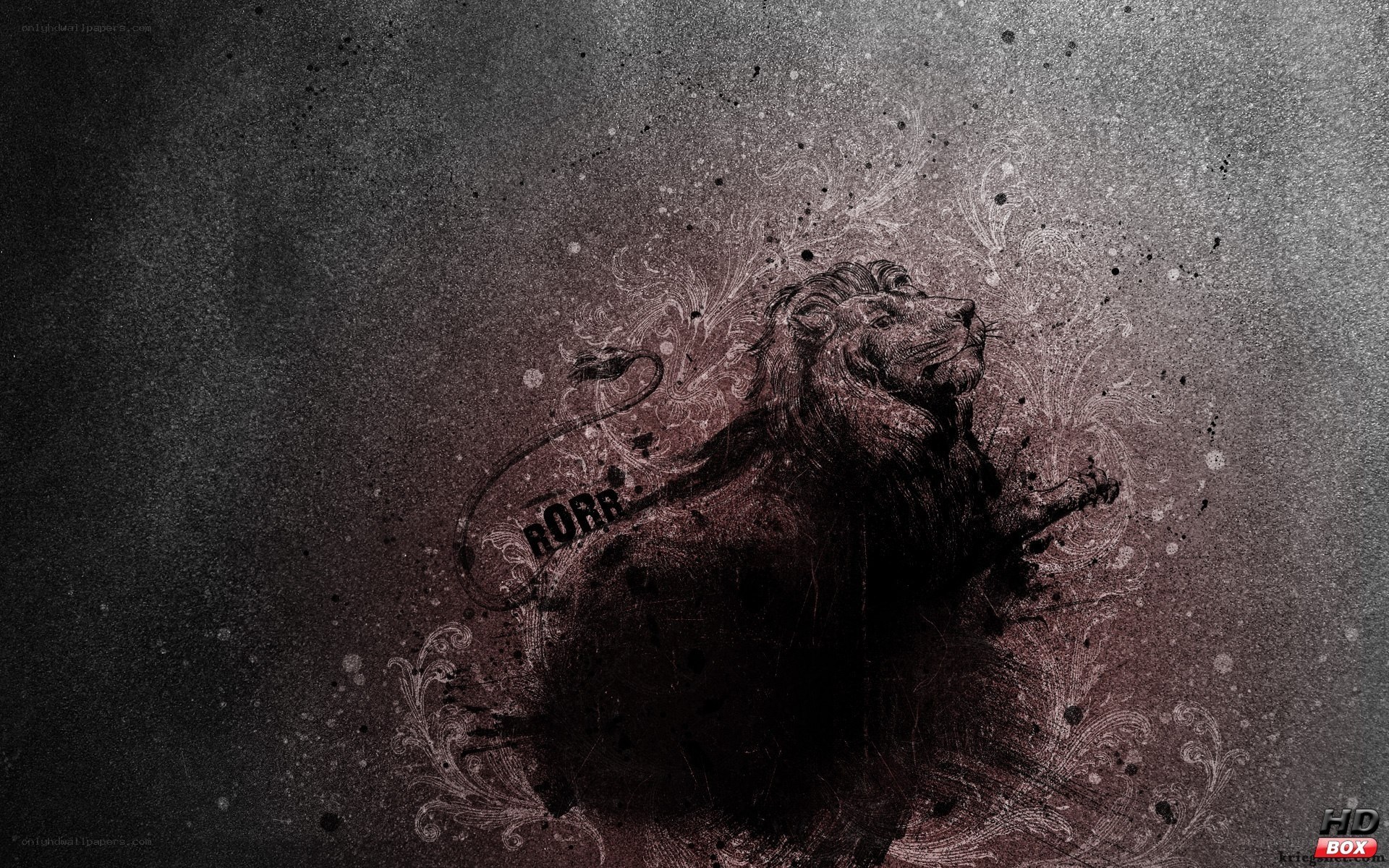 Lion with ornate design