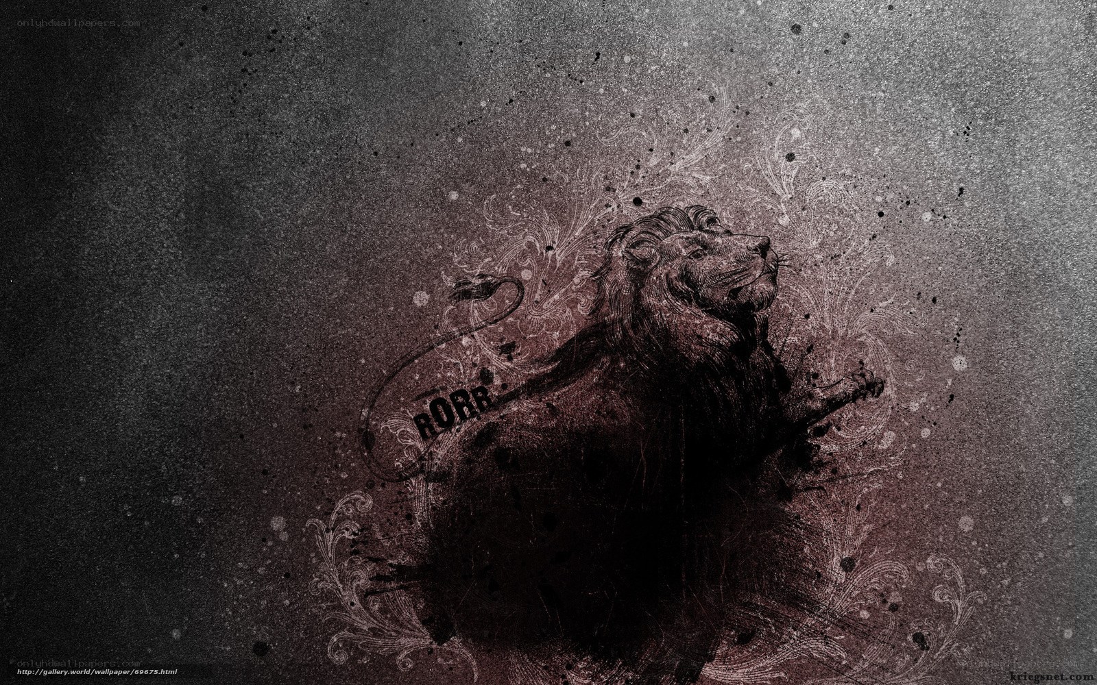 Lion with ornate design