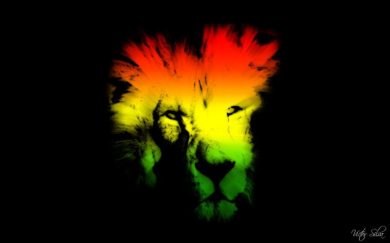 lion with rasta colors