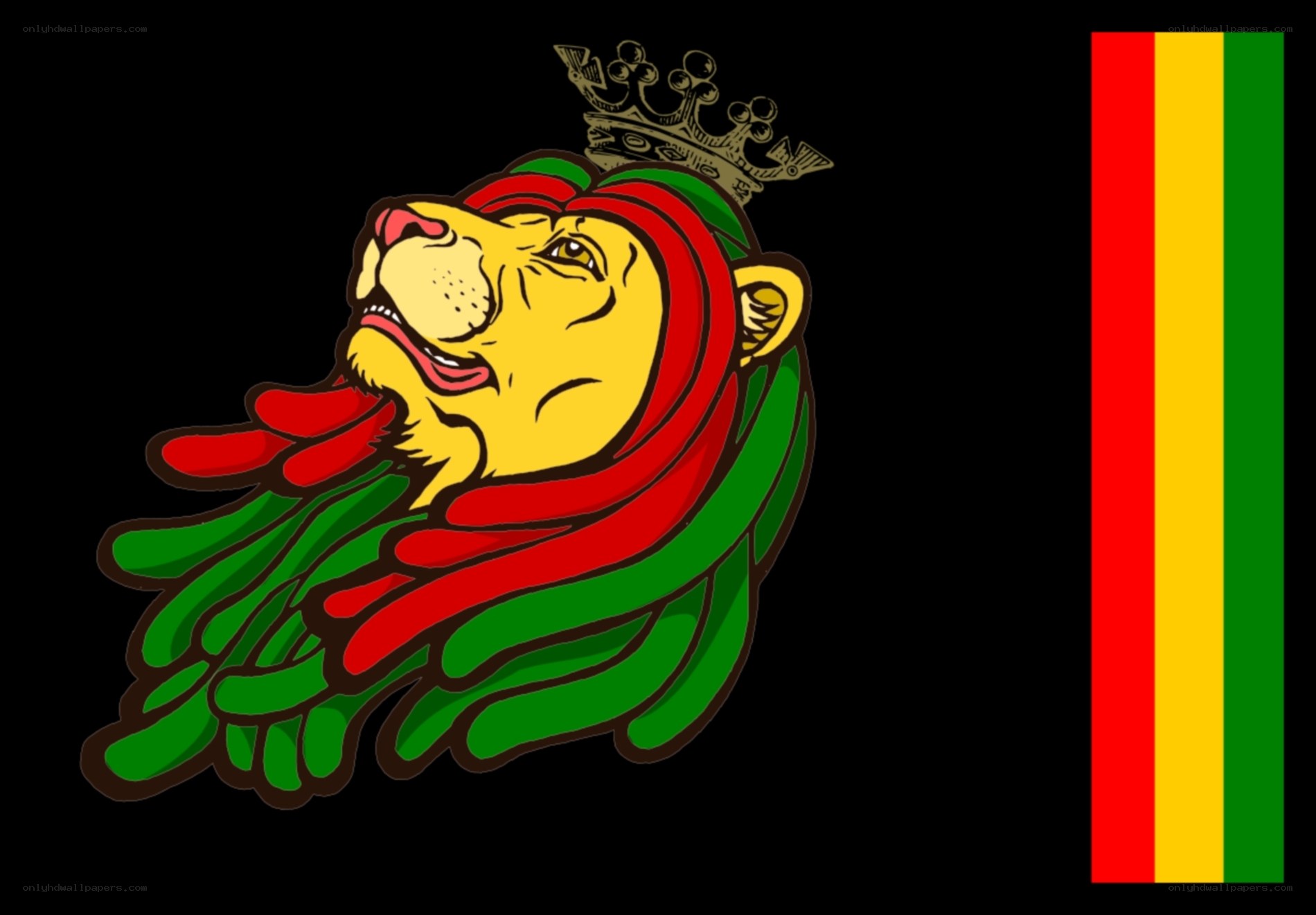 Lion with Rasta Colors