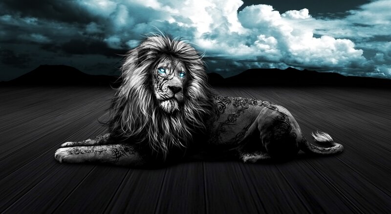 Lion with Tattoos