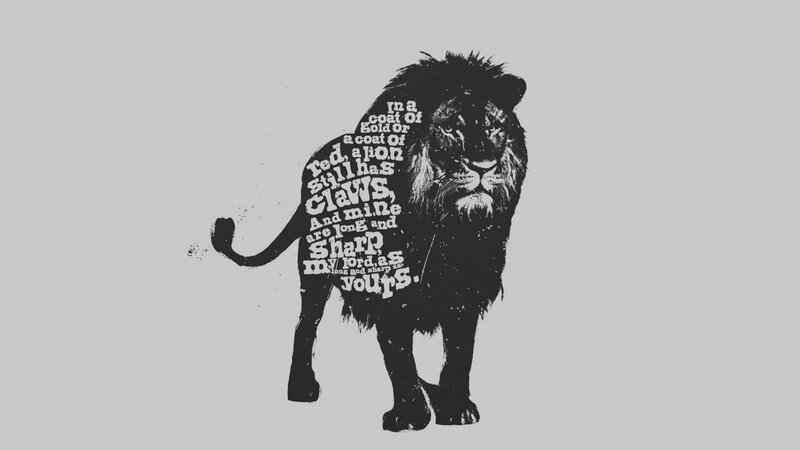 lion with text art
