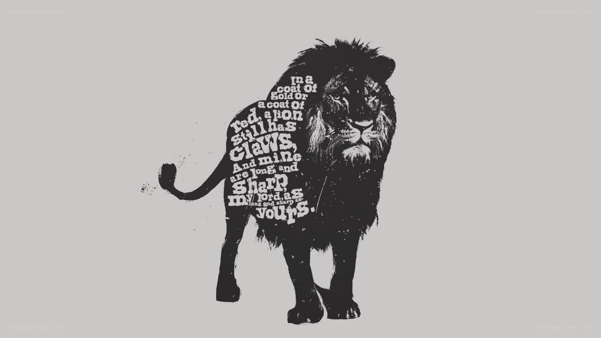 lion with text art