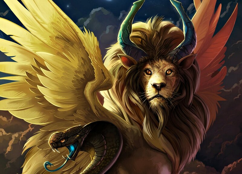 Lion with Wings and Snake