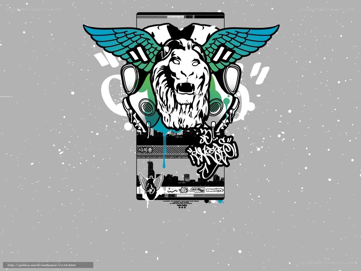 lion with wings graffiti art