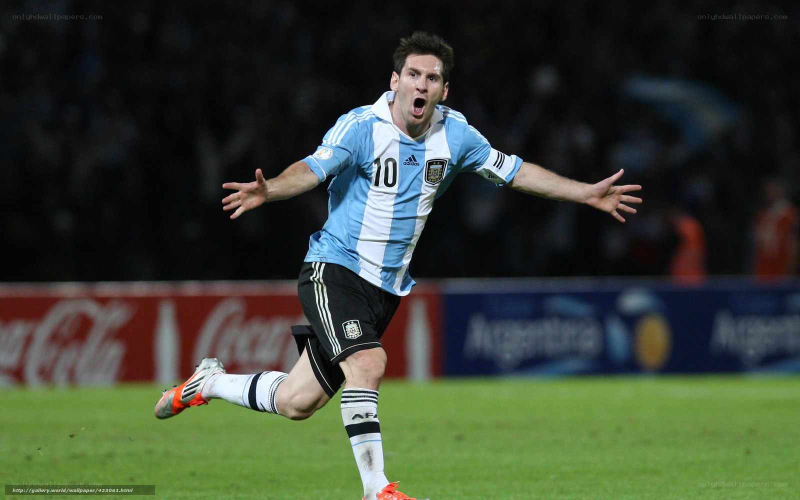 Lionel Messi celebrates goal