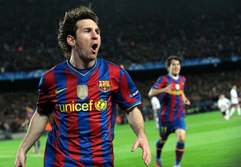 Lionel Messi celebrates goal