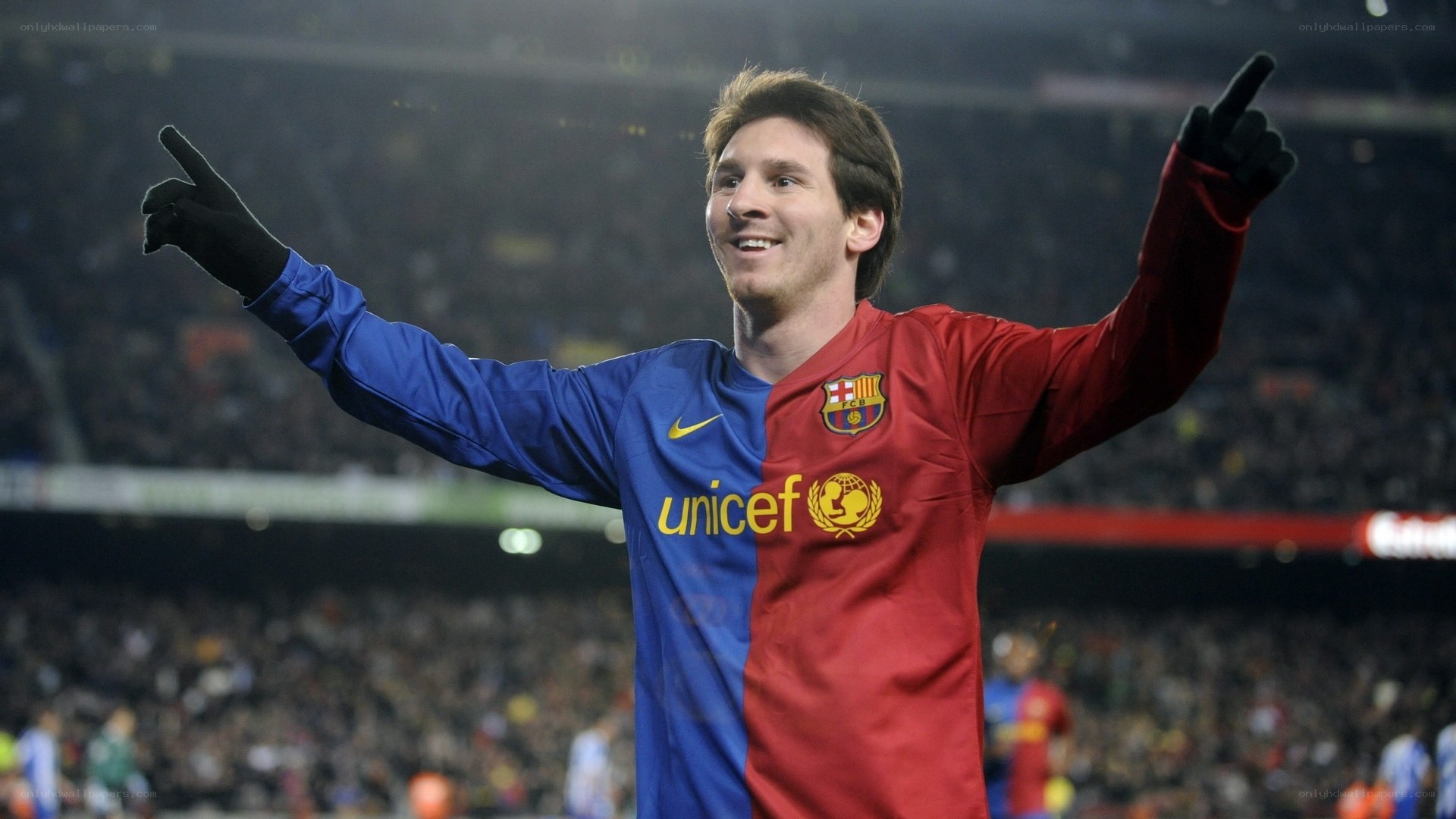 Lionel Messi celebrates goal