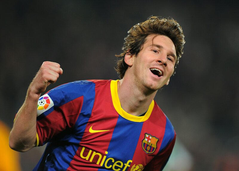 Lionel Messi celebrating