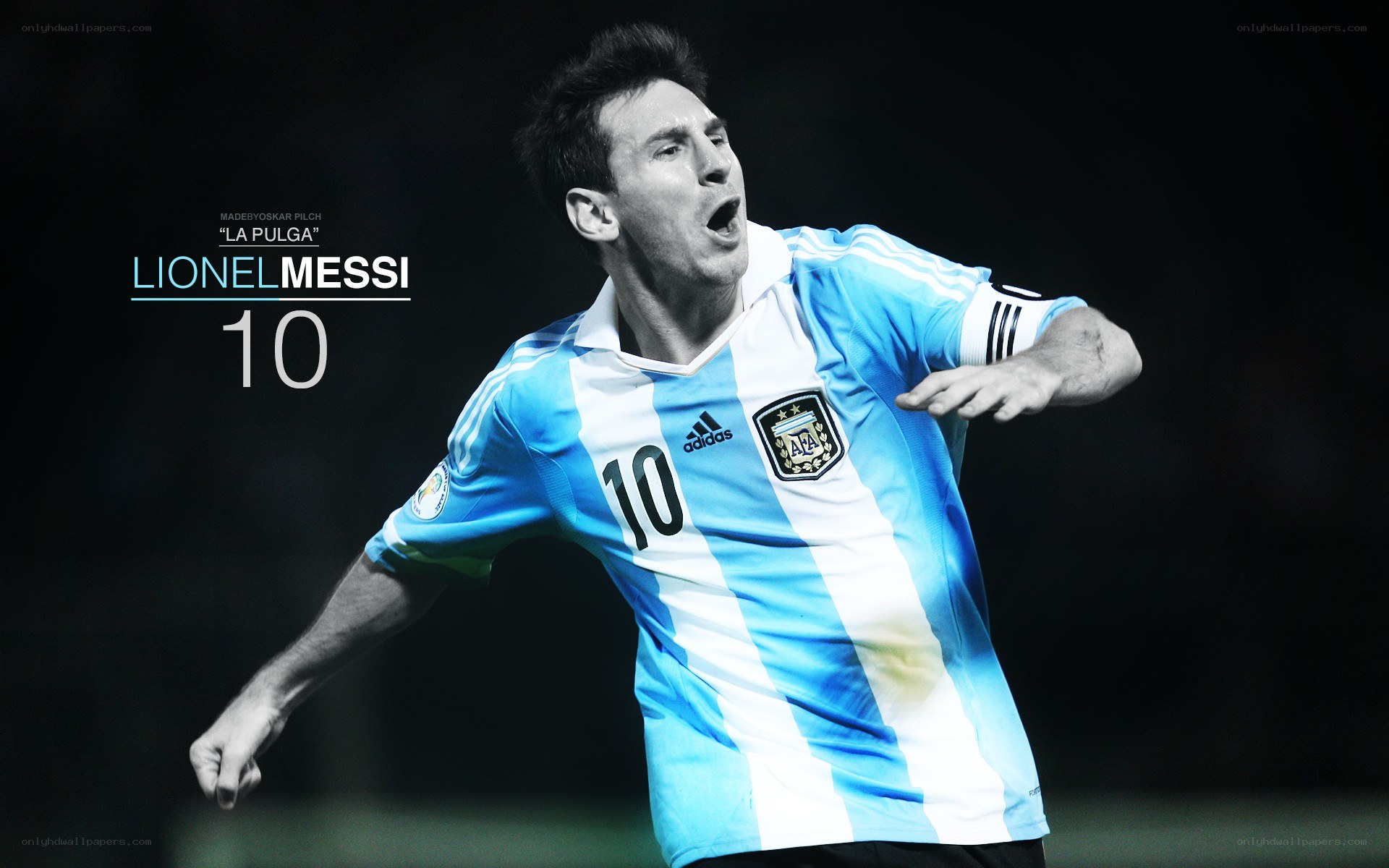 Lionel Messi celebrating