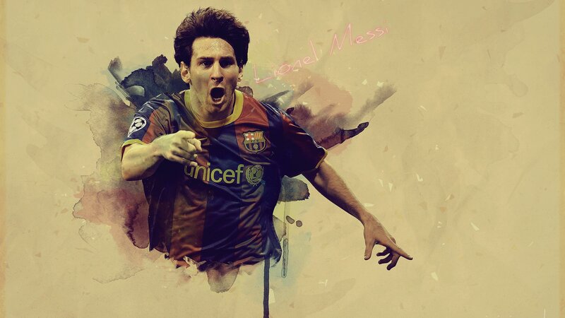 Lionel Messi celebrating goal