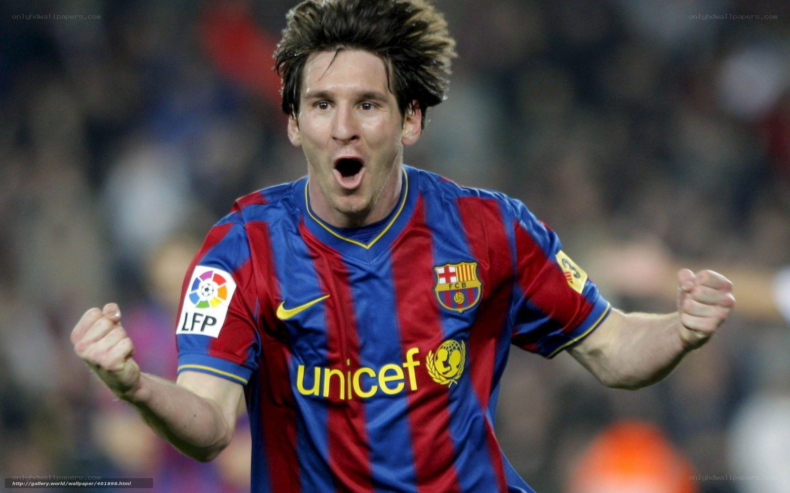 Lionel Messi celebrating goal