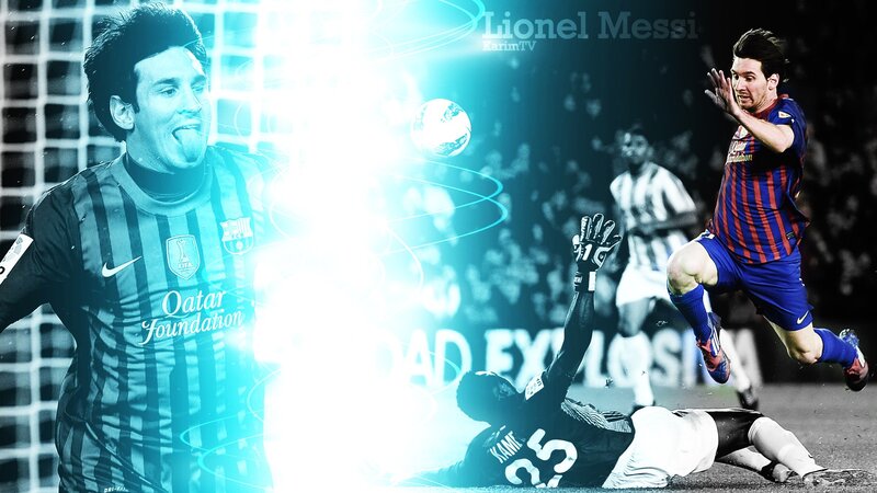 Lionel Messi football collage