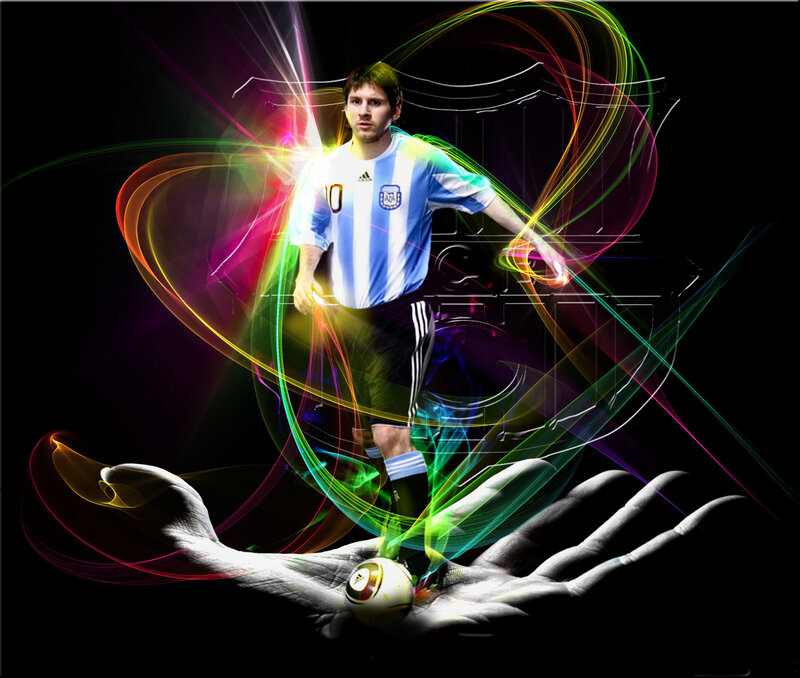 Lionel Messi in Action — Black