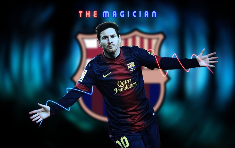 Lionel Messi in FC Barcelona Jersey — Blue