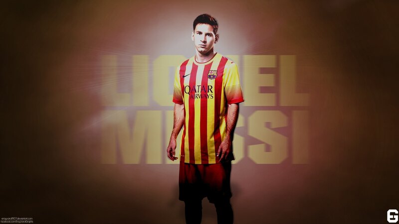 Lionel Messi in Jersey — Red, Dramatic, Photograph