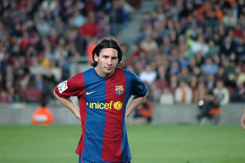 Lionel Messi on the field