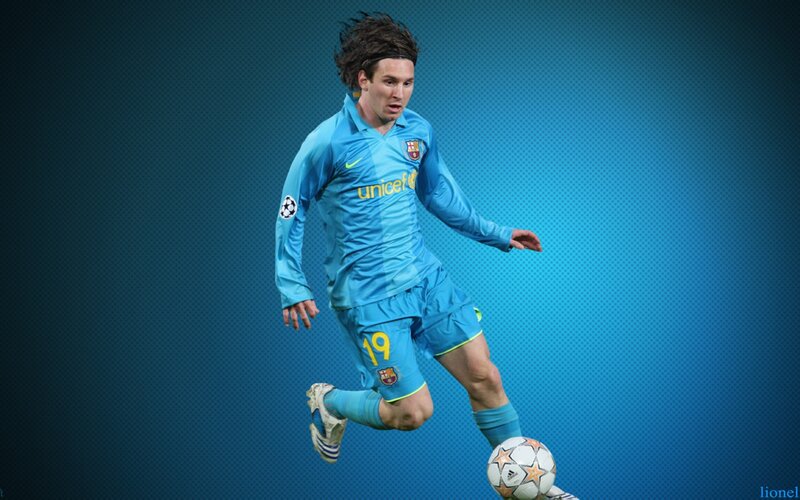 Lionel Messi playing football