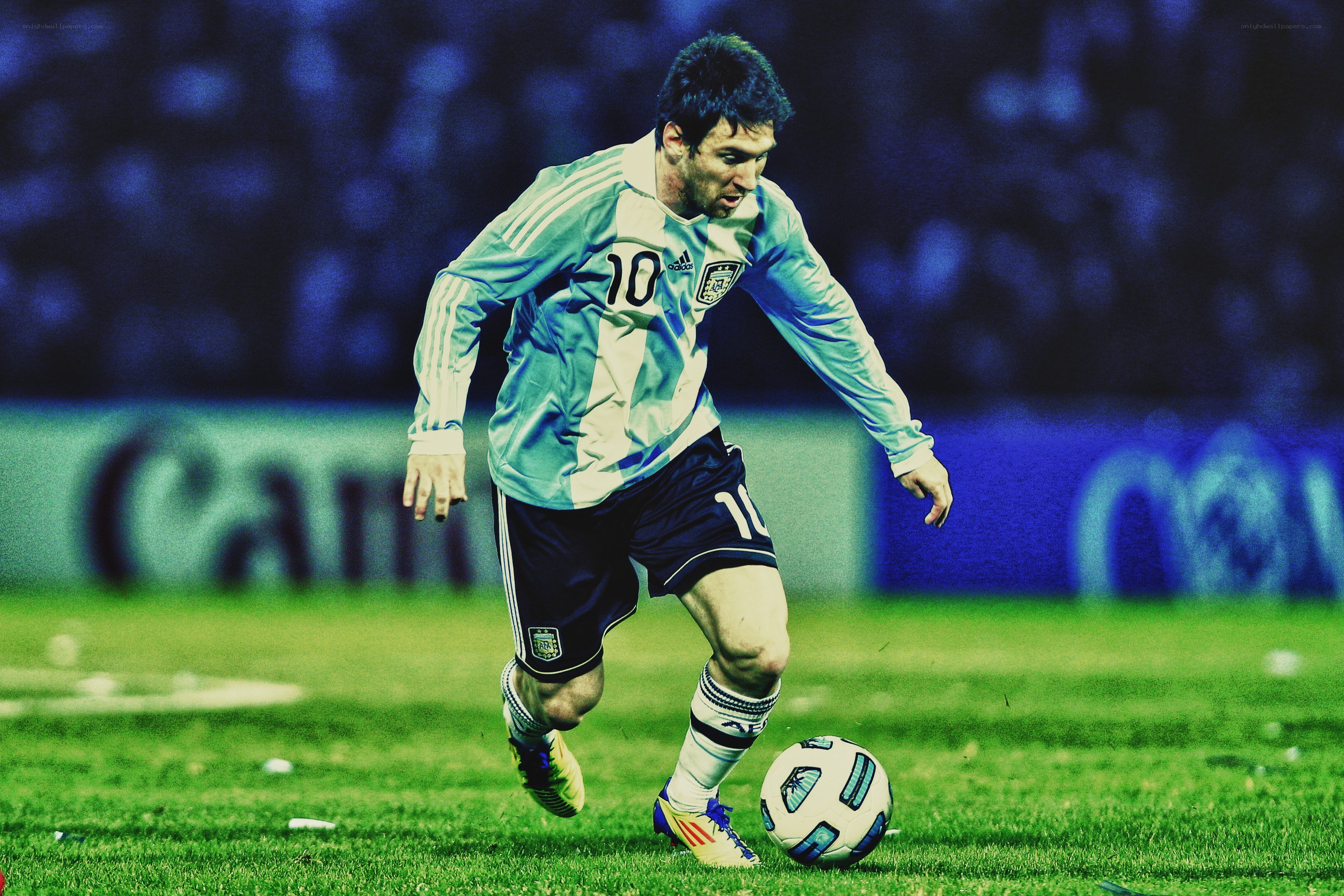 Lionel Messi playing soccer