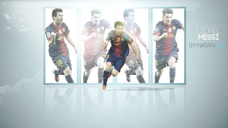 Lionel Messi Running — Blue, Dynamic