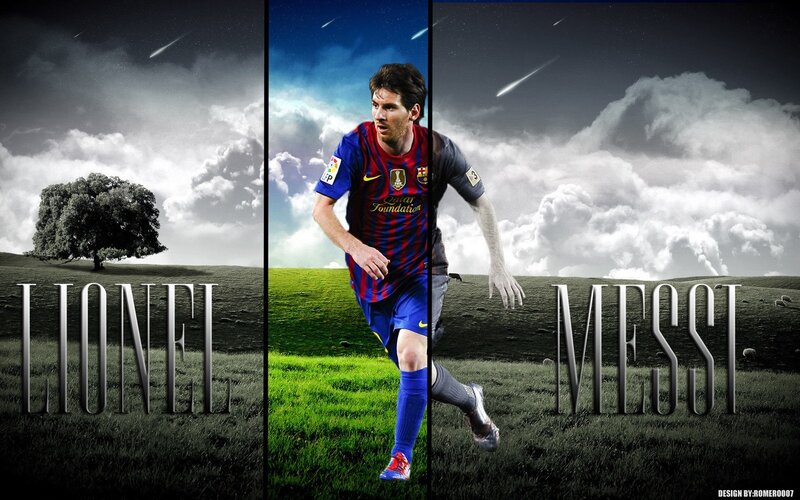 Lionel Messi Running — Green, Dramatic